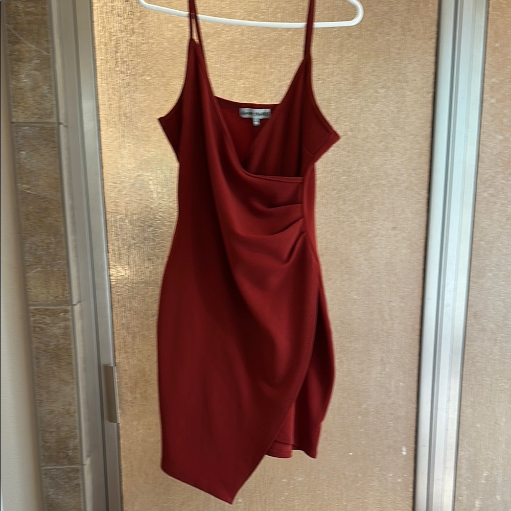 Almost Famous Red Ruched Bodycon Dress